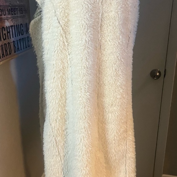 Boho suede patchwork reversible coat vest duster by Paparazzi Biz Sherpa lining - Picture 7 of 16